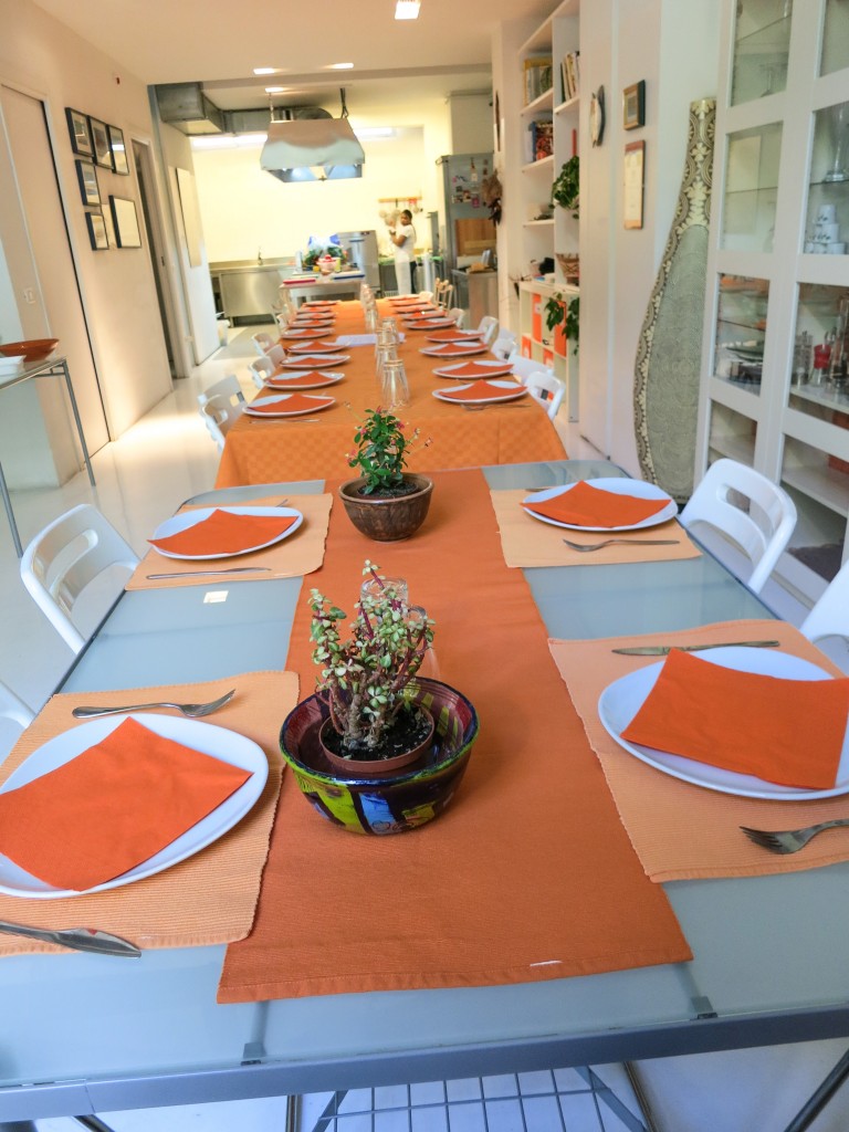 Setting the table at Florence's renowned Giglio Cooking School