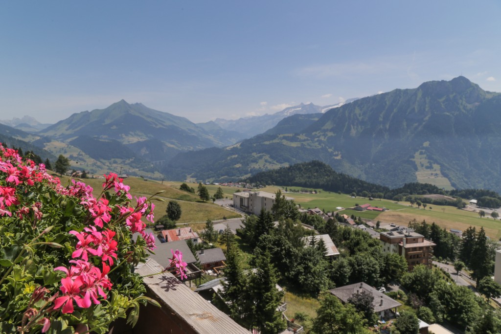 The beautiful view from our mountaintop chalet