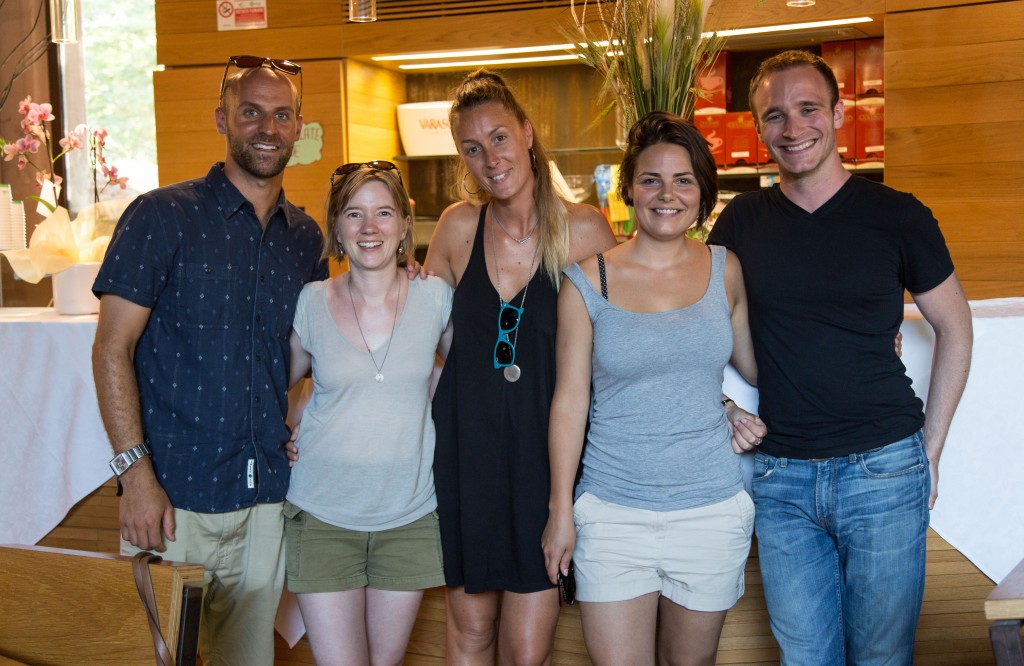 The leaders posing with Gulia and Rebecca, our local contacts
